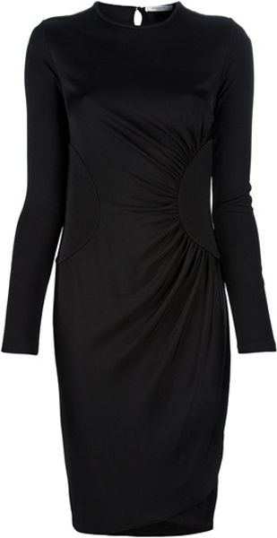 Givenchy Gathered Detail Dress in Black - Lyst