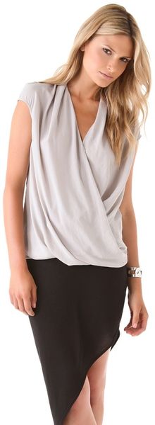 Helmut Lang Soft Twist Top in White - Lyst