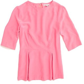 Madewell Silk Peplum Top - Lyst