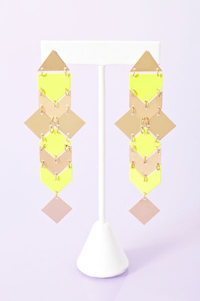 Nasty Gal Neon Aztec Earrings in Gold - Lyst