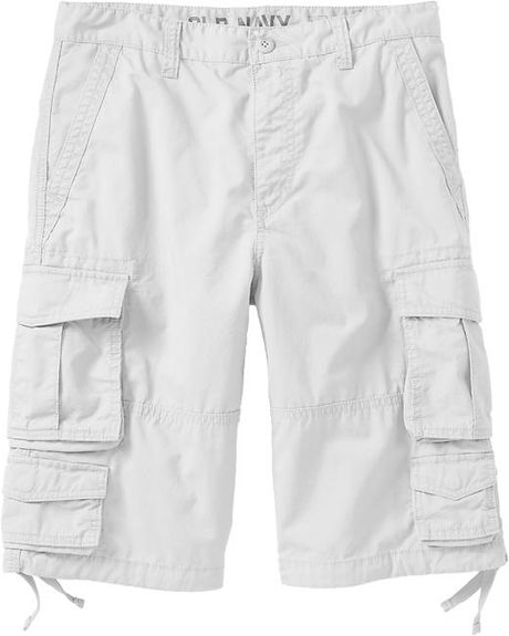 Old Navy Twill Tieleg Cargo Shorts 1234 in White for Men (bright white ...