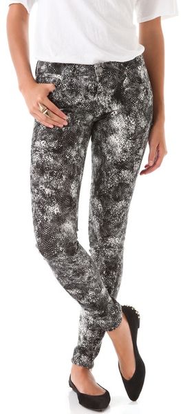 Paige Feather Print Verdugo Ultra Skinny Jeans - Lyst