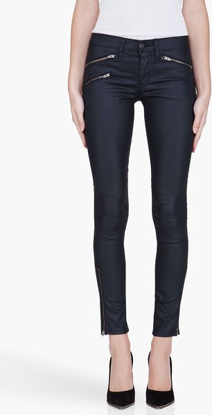 Rag & Bone Black Waxed Jeans in Black - Lyst