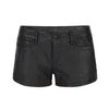 Allsaints Perry Leather Shorts in Black (jet black) - Lyst
