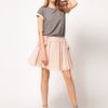 Asos Collection Asos Skater Skirt with Flower Pocket in Beige (peach) - Lyst