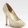 Dolce & Gabbana Semi Sheer Lace And Satin Platform Pumps in Beige (ivory) - Lyst