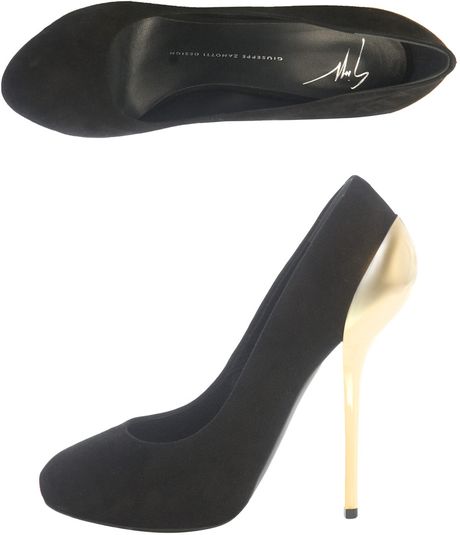 Giuseppe Zanotti Gold Metal Heel Shoes in Gold - Lyst