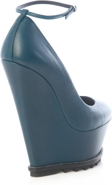 Giuseppe Zanotti High Wedge Heel Shoes in Blue (teal) | Lyst