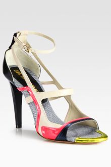Jil Sander Mixed Media Strappy Sandals - Lyst