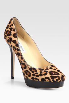 Jimmy Choo Cosmic Leopard Print Pony Hair Platform Pumps - Lyst