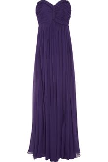 Notte By Marchesa Pleated Silk Chiffon Gown - Lyst