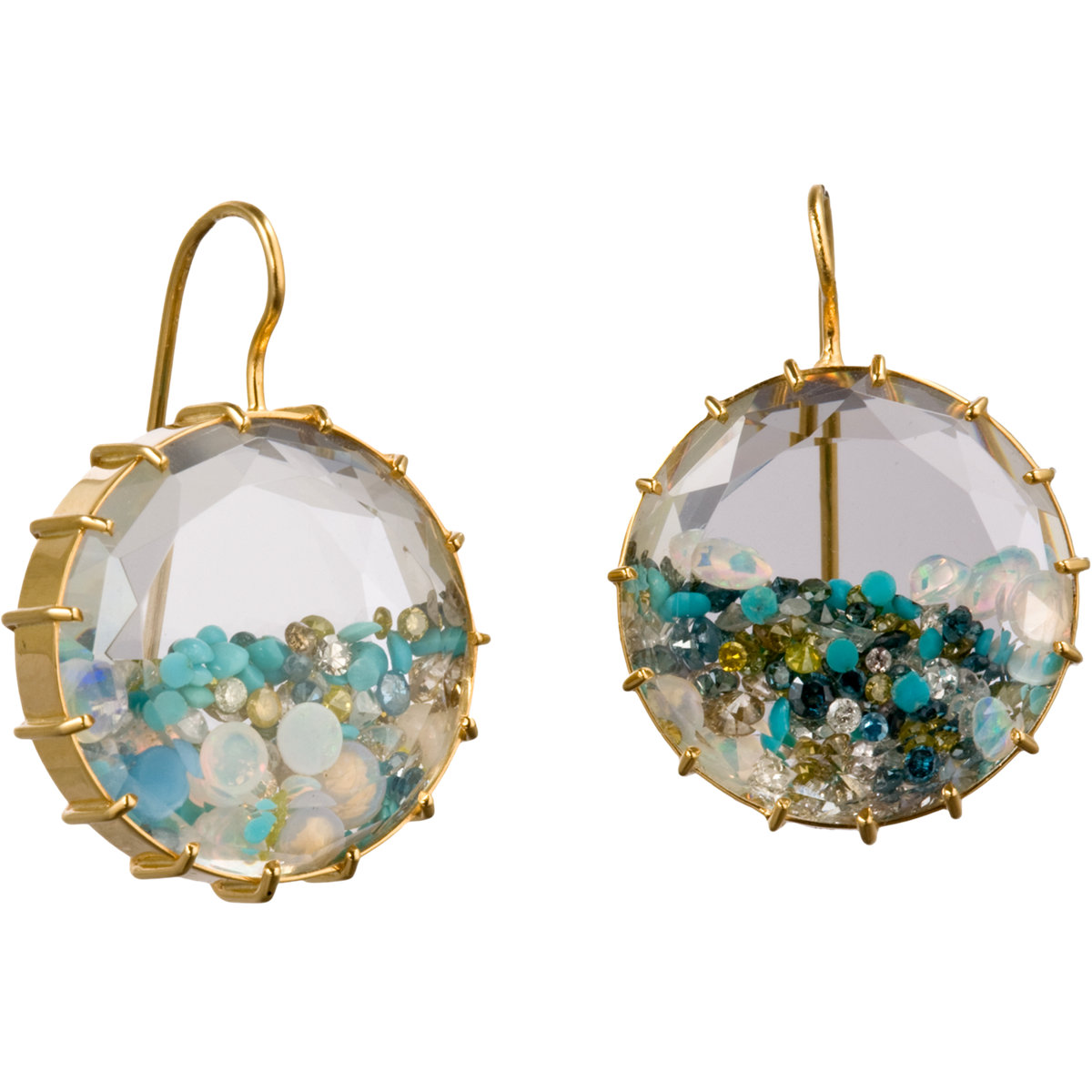 Renee Lewis Multigemstone Shake Earrings in Blue (turquoise) | Lyst