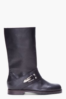 See By Chloé Black Leather Buckle Boots - Lyst