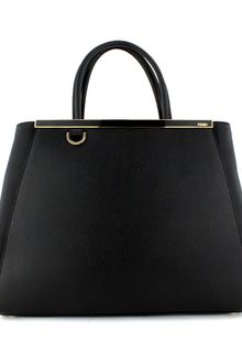Fendi Black Small Elite Leather Tote - Lyst