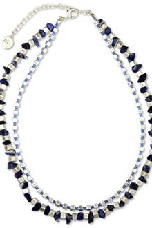 Jones New York Silver Tone Beaded Two Row Collar Necklace - Lyst