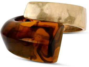 Kenneth Cole Gold Tone and Tortoise Wrap Bracelet - Lyst