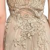 Luisa Beccaria Lace On Silk Tulle Long Dress in Beige - Lyst