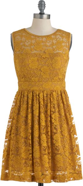 Modcloth Good As Goldenrod Dress in Yellow (floral) - Lyst