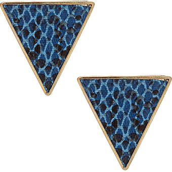 Topshop Snakeskin Triangle Studs - Lyst
