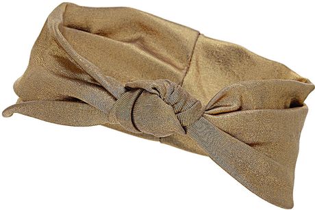 Topshop Metallic Bandeau in Gold - Lyst