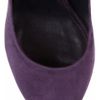 Alexander Mcqueen Suede Peep Toe Pumps in Purple (aubergine) - Lyst