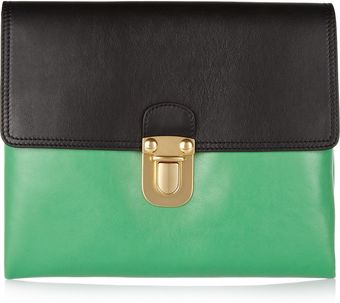Marni Two Tone Leather Clutch - Lyst