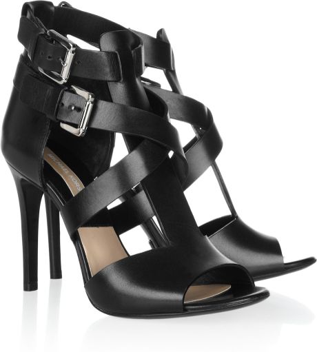 Michael Kors Leather Sandals in Black - Lyst