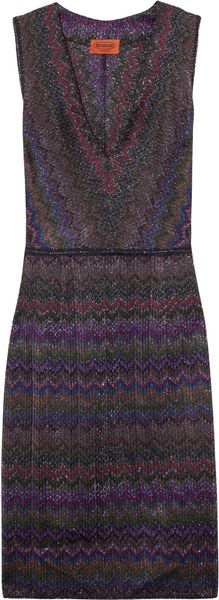 Missoni Metallic Crochetknit Dress in Purple - Lyst
