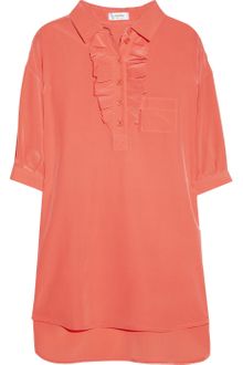 Sonia By Sonia Rykiel Ruffled Silk Crepe Shirt - Lyst