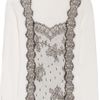 Valentino Lace Detailed Wool Blend Turtle Neck Sweater in Beige (white) - Lyst