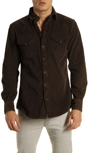 D&g Long Sleeve Shirt in Brown for Men - Lyst