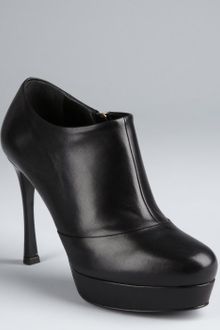 Yves Saint Laurent Black Leather Gisele Platform Ankle Boots - Lyst