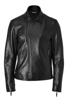 Jil Sander Black Calf Leather Jacket - Lyst
