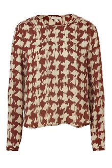Burberry Brit Walnut Brown Patterned Silk Top - Lyst