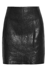 Carven Textured Leather Mini Skirt