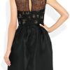 Lela Rose Beaded Lace and Organza Dress in Black - Lyst