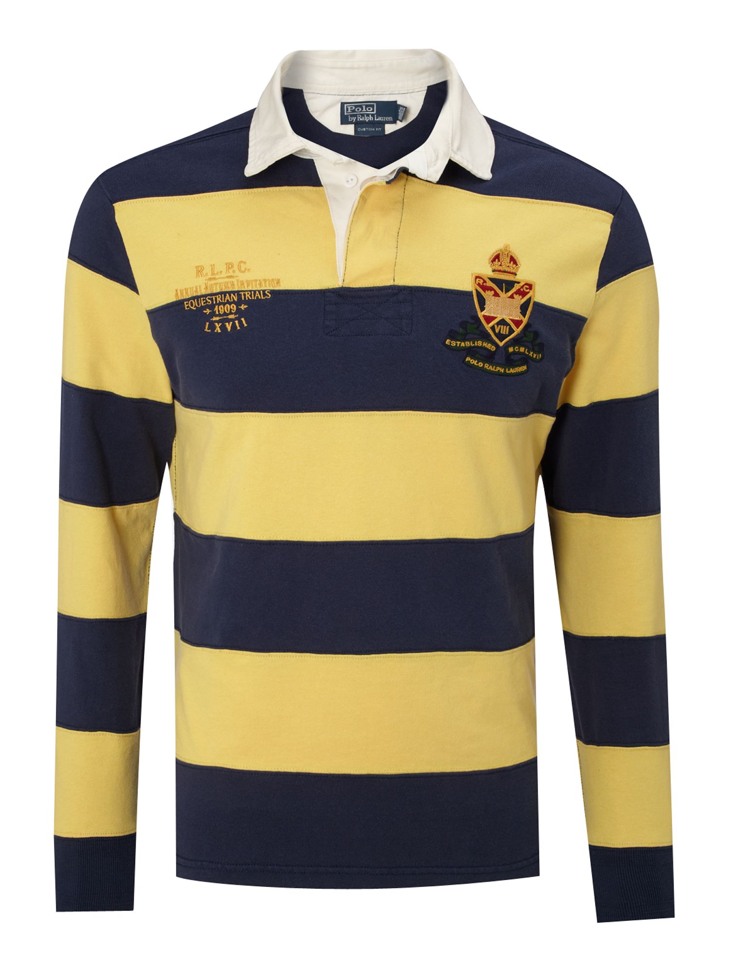 Polo Ralph Lauren Striped Rugby Top In Yellow For Men Blue Lyst 