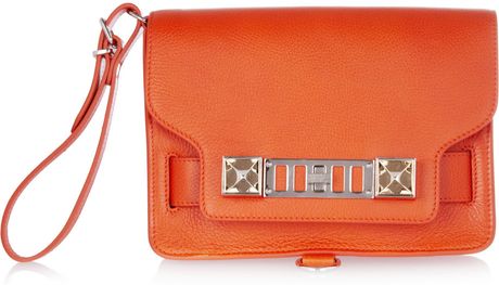 Proenza Schouler Ps11 Textured Leather Wristlet Clutch in Orange - Lyst