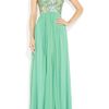 Rachel Gilbert Sonya Sequined Bodice Silk Crepe Gown in Green (mint) - Lyst