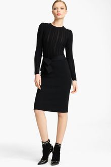 Valentino Bow Detail Stretch Knit Dress - Lyst