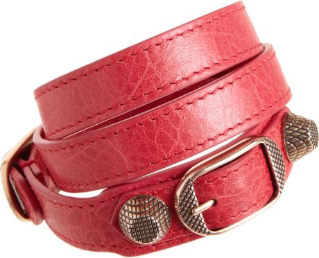 Balenciaga Arena Giant Rose Gold Double Tour Bracelet in Pink (rose) - Lyst