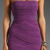 Bcbgmaxazria Strapless Ruffle Mini in Purple (dark orchid) - Lyst