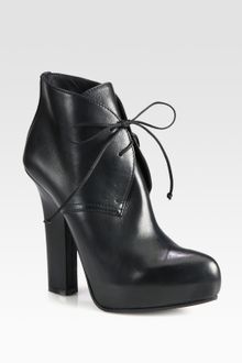 Bottega Veneta Leather Laceup Platform Ankle Boots - Lyst