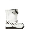 Chiara Ferragni 40mm Studded Leather Biker Boots in White - Lyst