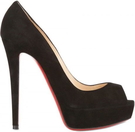 Christian Louboutin 140mm Banane Suede Open Toe Pumps in Black - Lyst