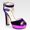 Jimmy Choo Levir Velvet and Metallic Leather Platform Sandals in Purple - Lyst