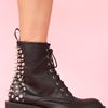 Nasty Gal 8th Street Spike Combat Boot in Black - Lyst