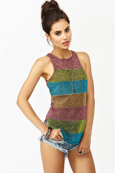 Nasty Gal Disco Stripe Tank in Multicolor (pink) - Lyst