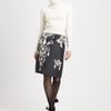 Oscar De La Renta Bijou Print Silk Skirt in Gray (black) - Lyst