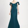 Oscar De La Renta Silk Faille Gown in Green (black) - Lyst